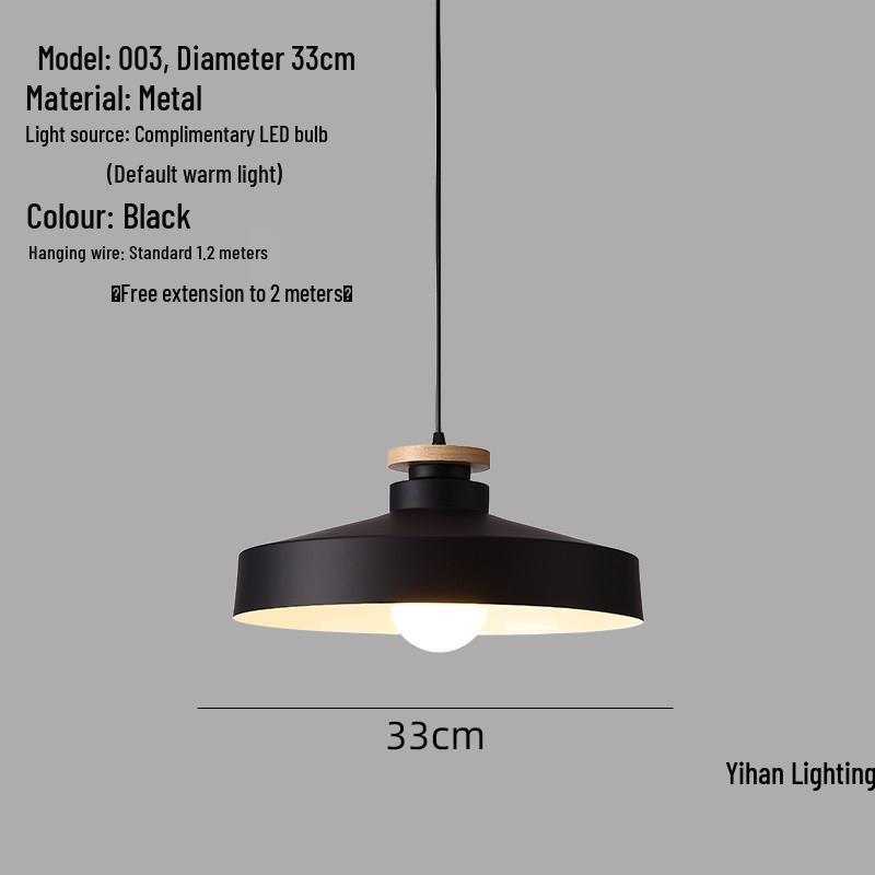 Modern Nordic Single-Head Pendant Light for Hotels, Bars, and Restaurants - Industrial Retro Style Lampshade.