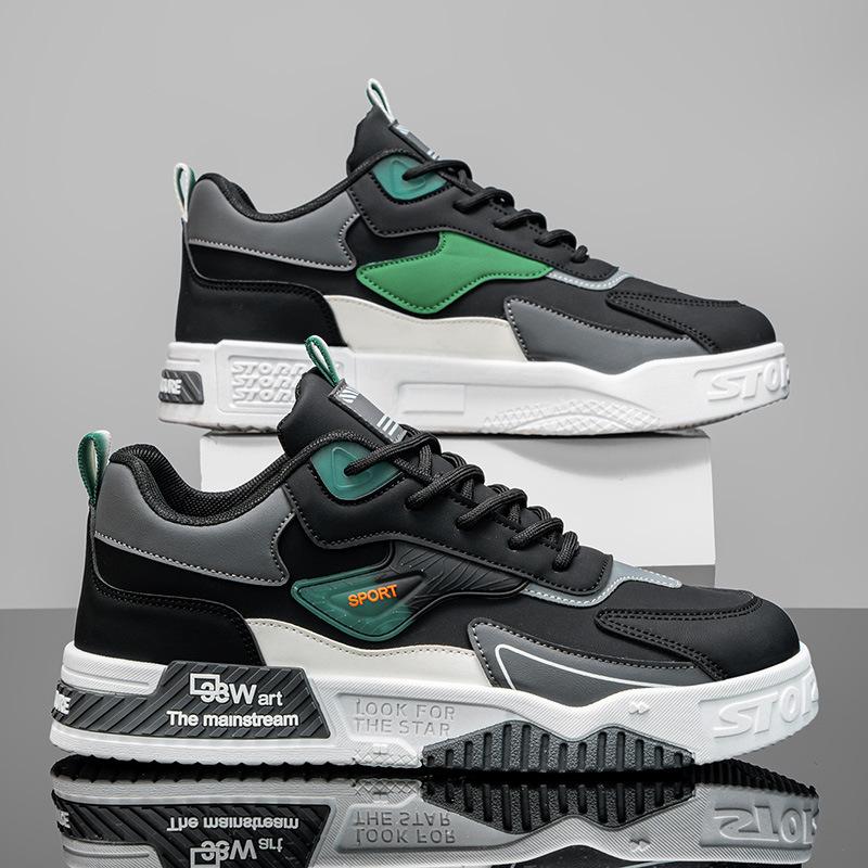 

Autumn Casual Sports Shoes Men s Leather Low-Top Fashion Trend Easiest for Match Running Shoes Men s Skateboard Shoes Suitable for Outdoor Sports 39 чорний
