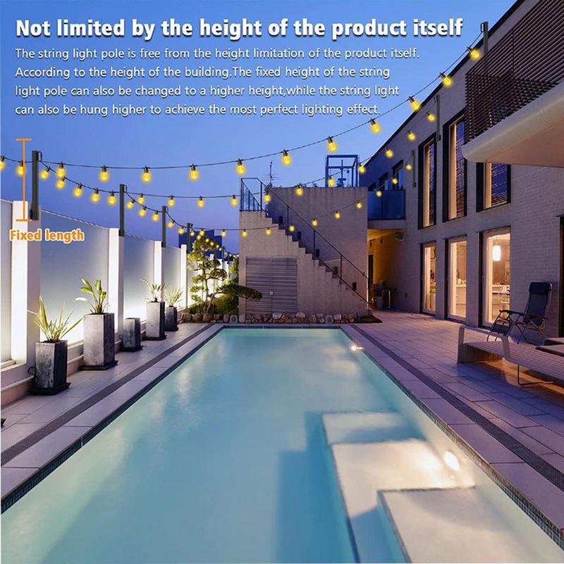 

Outdoor String Light Poles 4 Pieces String Lighting Rod Stand Heavy Duty Lamp Stand For Outdoor Backyard Garden Balcony Fence China Mainland