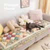 Retro Sofa Cushion Living Room Sofa Cover Pastoral Style Four Seasons Universal Anti Slip Sofa Mat Handmade Cotton Couch Cushion