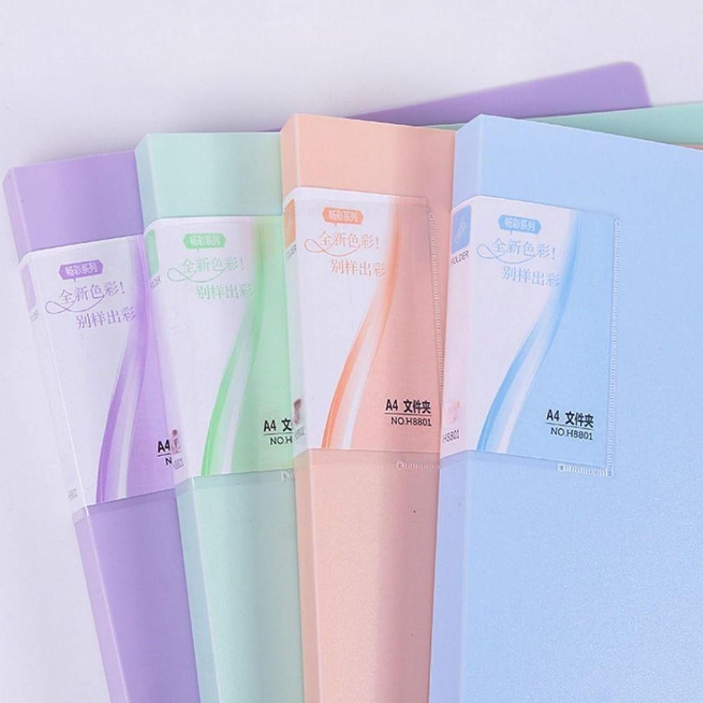 A4 File Folder 100 Pages Document Folder Portable Test Paper Collection Book Stationery Supplies