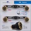 HEIGHTEN Rollengriff 4mm Dick Kohlenstoffgewebe Carbon 24mm TPE-Griff Shimano Daiwa Abu Universelle Baitcasting-Rolle TPE-Serie Schwarz 120/110mm 1.5K