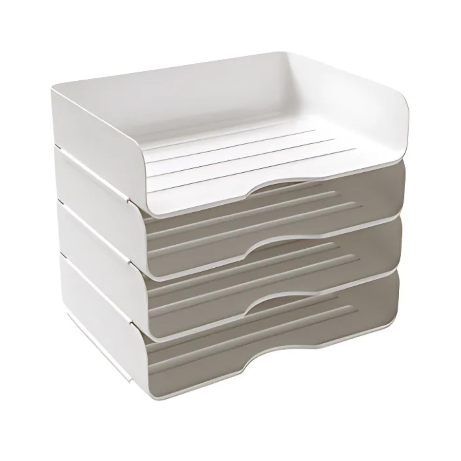 DIZLAS Горизонтальный лоток для документов 4 яруса Контейнер для хранения Размер A4 Белый Кейс для документов Настольный органайзер Лоток для писем Мелкий органайзер для файлов 6290₽