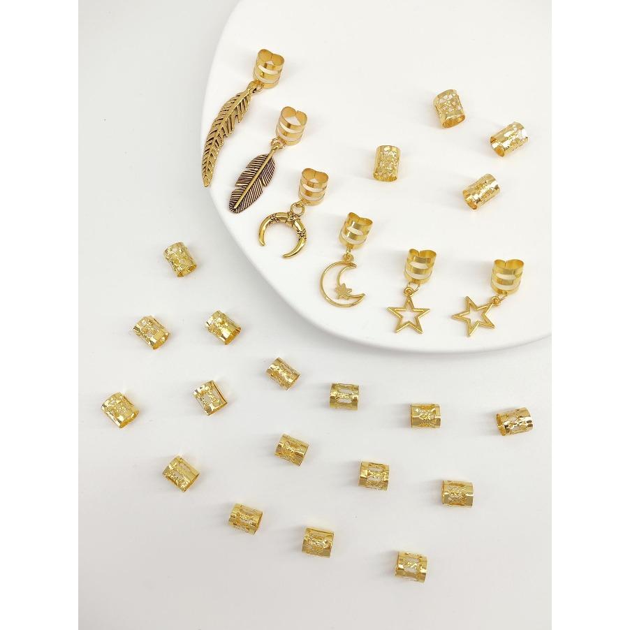 

26 шт. Кольцо для плетения волос из сплава, резинка для дредов, для косичек, Y2k, хиппи-стиль, фиксаторы для локов, для девочек, женщин, украшения для волос, головные уборы, аксессуары