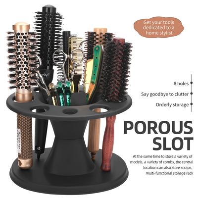 Hair Brush Organizer - Durable Plastic Styling Tool Holder with Multiple Compartments for Brushes, Combs & Accessories, Ideal for Home and Salon