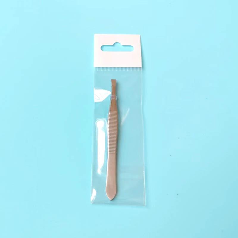 

Silver Horizontal Stripe Slant & Straight Tip Eyebrow Tweezers - Stainless Steel Eyebrow Shaping Tools