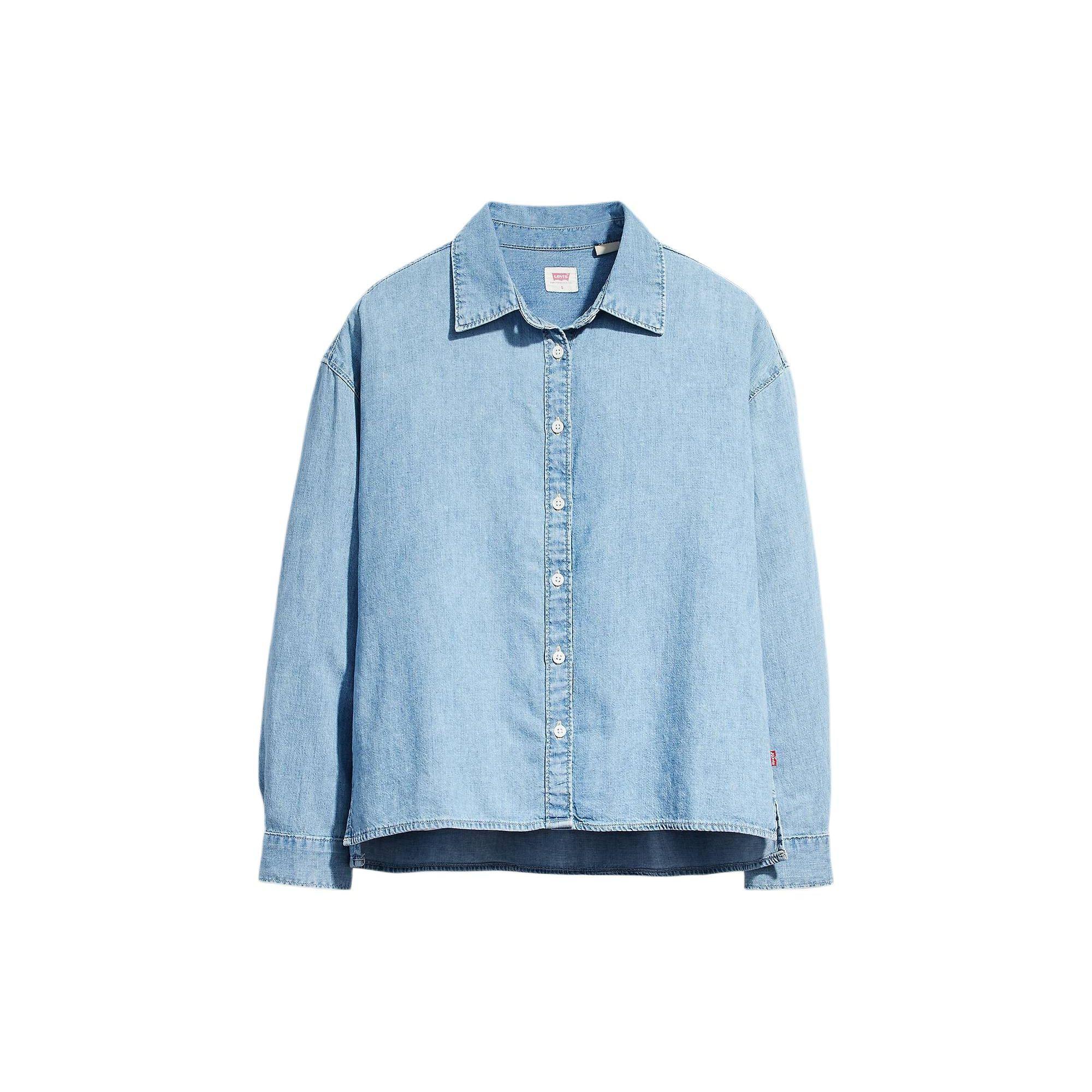 

Levis Однотонная Блузка Свободного Кроя с Длинным Рукавом Женские рубашки Небесно-голубой A7610-0000 XS