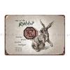 Year Of The Rabbit Calendar White Metal Plaque Poster Decoration Character Party Garage Wall Decor Tin Sign Poster