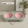 Eco-friendly Double Cat & Dog Bowl: Slanted Design for Cervical Protection - Food & Water Bowl