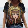 Facial Printed T-shirt Short Sleeved Top Casual Street Women's T-shirts