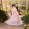 Ming Dynasty Style Hanfu Set With Pipa Sleeves Woven Gold Ma Mian Skirt Floral Brocade Embroidery Women