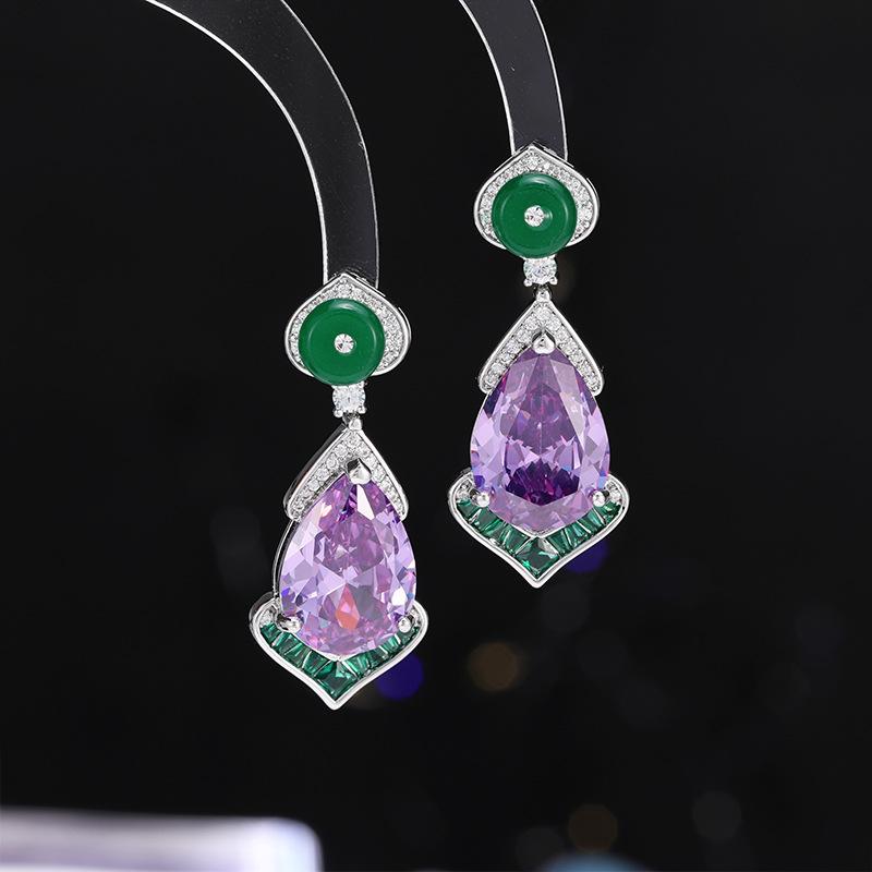 

Новые китайские модные ретро-серьги в стиле Гонконга в виде капли воды, легкие роскошные серьги из серебра 925 пробы с иглами, темпераментные милые серьги