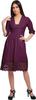 Moomaya Solid Midi Dress For Women Plus Size Lace Details Clothing Summer