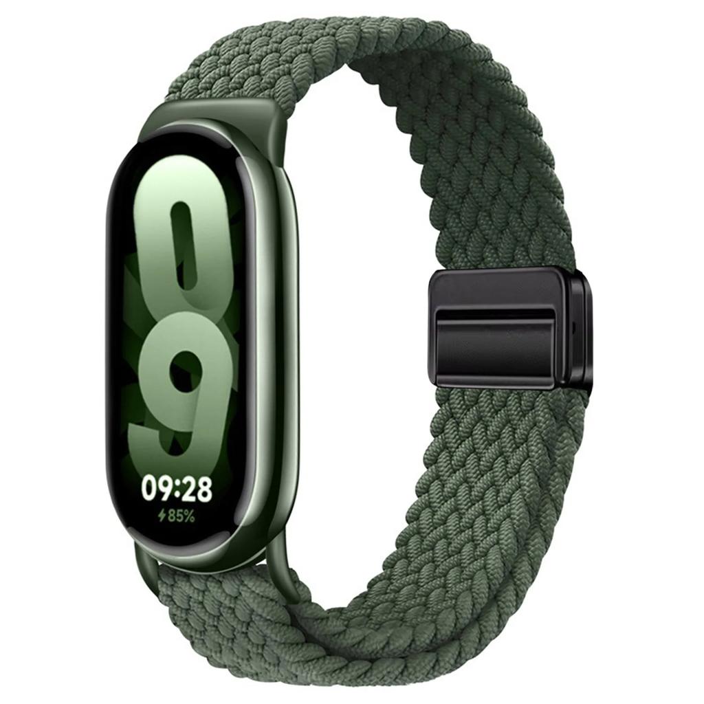 Nylon Braided Loop Strap for Xiaomi Band 10 9 Adjustable Magnetic Buckle Replaceable Bracelet for Mi Band 8 9 Correa Accessories