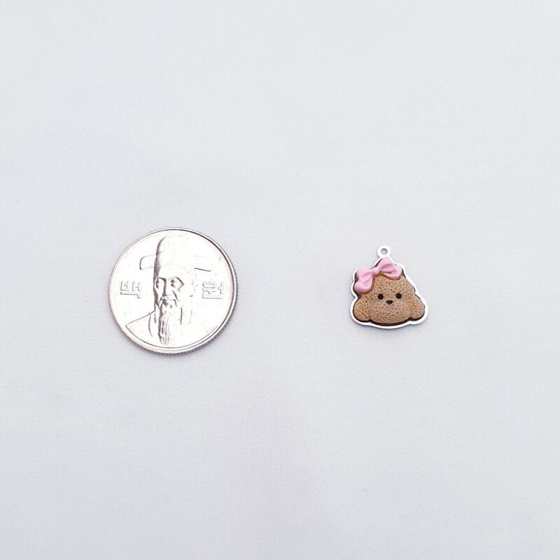 Surgical Steel Animal Color Poodle Pendant Accessory