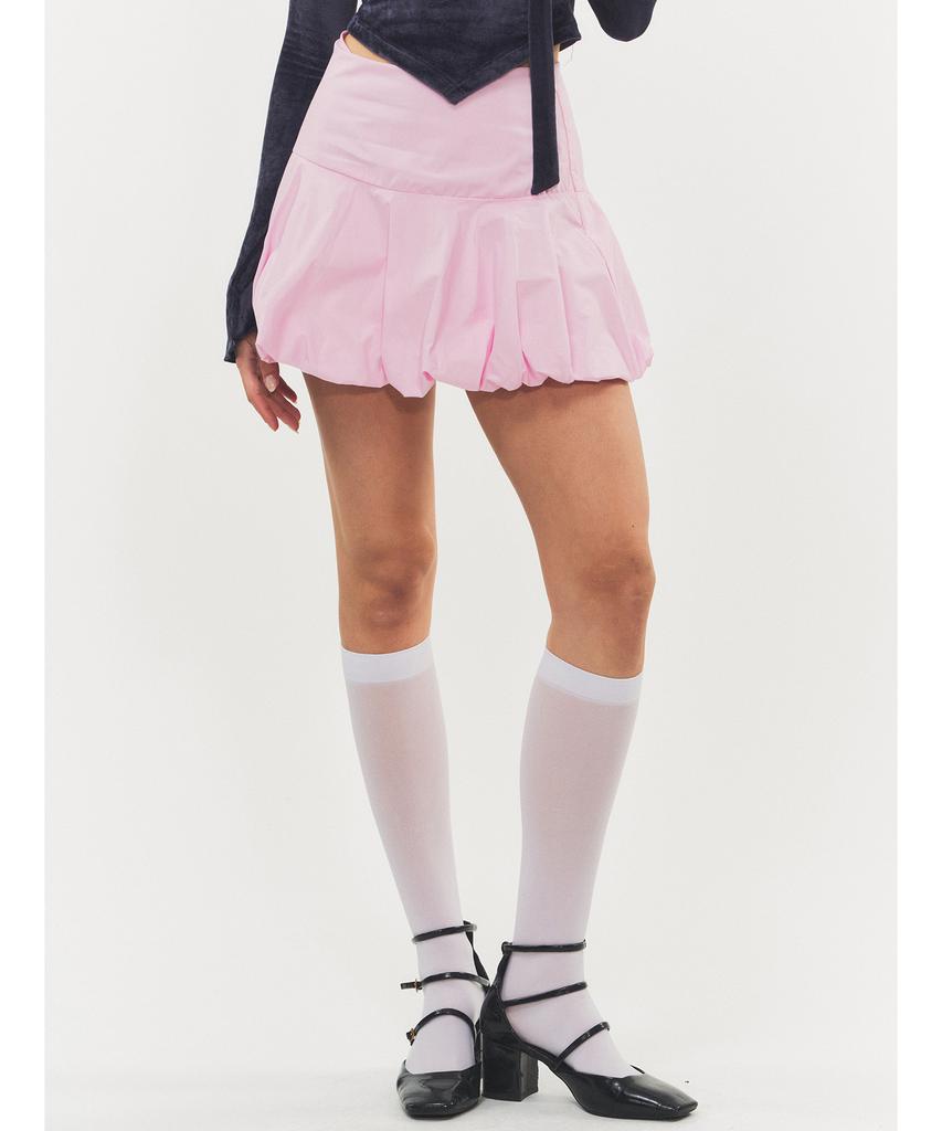 Romantics Balloon Fit Cotton Mini Skirt Barbie Pink