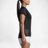 Nike Breathe Logo Round Neck Comfortable Short Sleeve T-Shirt Women Tops Black Reflective-Silver 831781-011