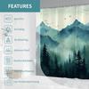 Mountain Forest Shower Curtain Misty Landscape Pine Trees Birds Scene Nature Art Bath Decor Waterproof Fabric Home Accessories