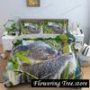 Cartoon Koala Duvet Cover King Queen Lovely Animal Bedding Set for Kids Teens Adults Wildlife Quilt Cover with Pillowcase