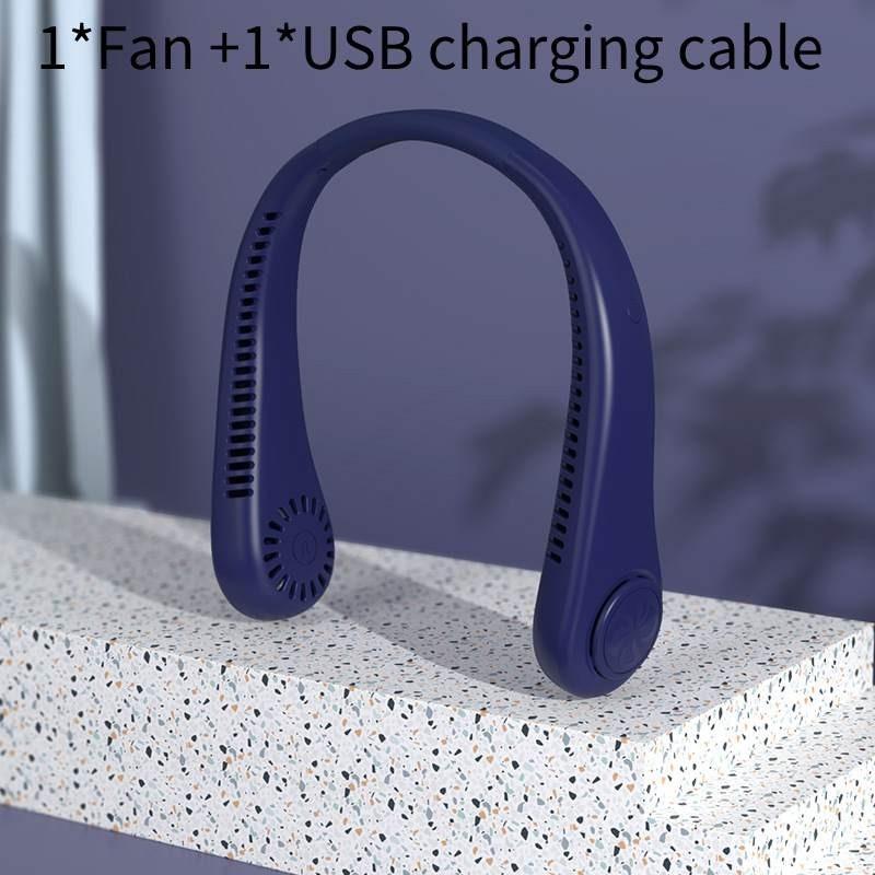 No Blade Hanging Neck Fan Usb Charging Outdoor Lazy Portable Mini Fan Gift Cross-border