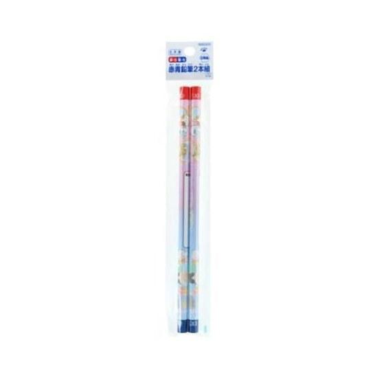 Pencil Red Blue 2-piece Set Omekashi Nyanko Sun-Star Bungu Semester Preparation Stationery Made Japan Cute Mail Service Available Marshmallow Pop
