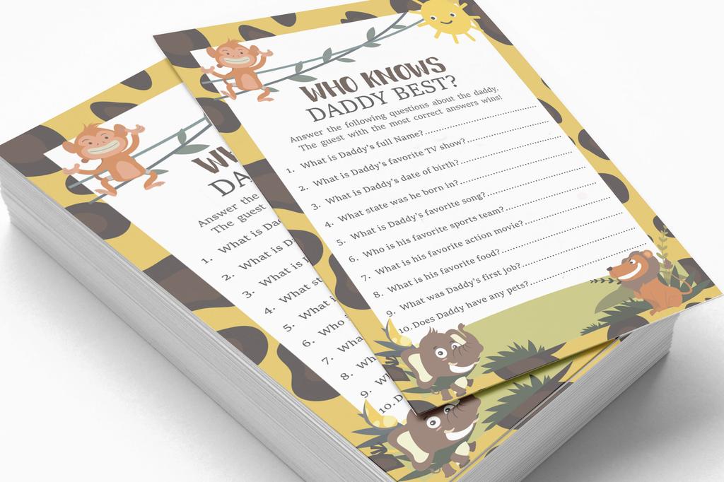 Inkdotpot 50 BabyA  AlphabetA  ABCA  GameA  Jungle Animals Baby Shower Game Gender Neutral Party