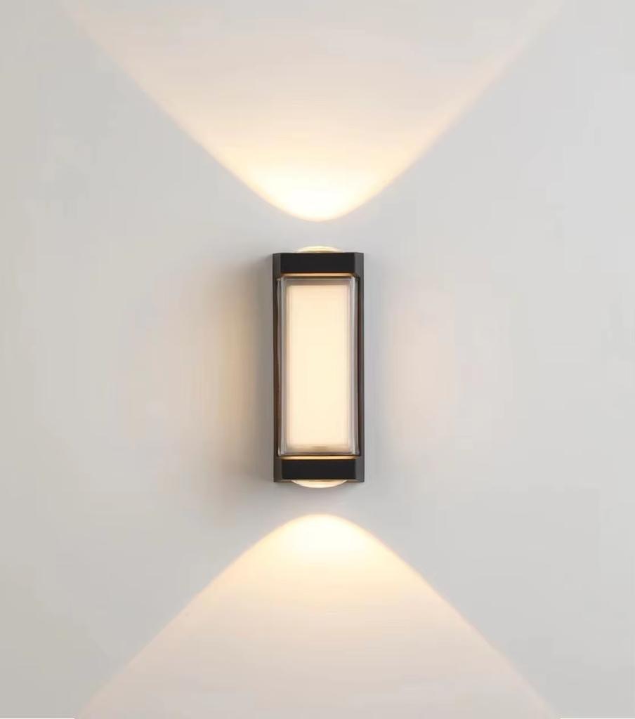 Led Modern Outdoor Lighting Ip65 Porch Wall Lamp Aluminum Upper and Lower Decorative Lighting Outdoor Wall Lamp
