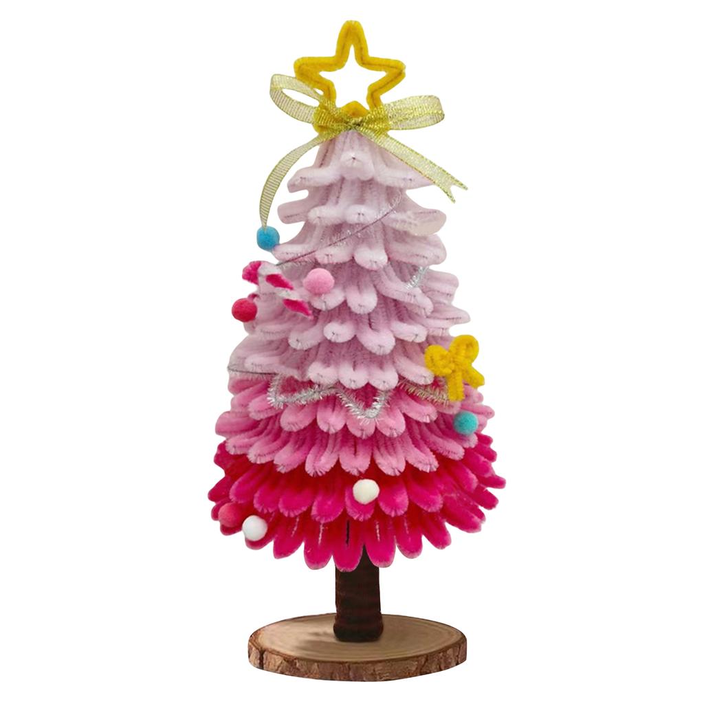 DIY Handmade Christmas Tree Kit Pipe Cleaners Cute Christmas Tree Ornament for Home Office Table Decor