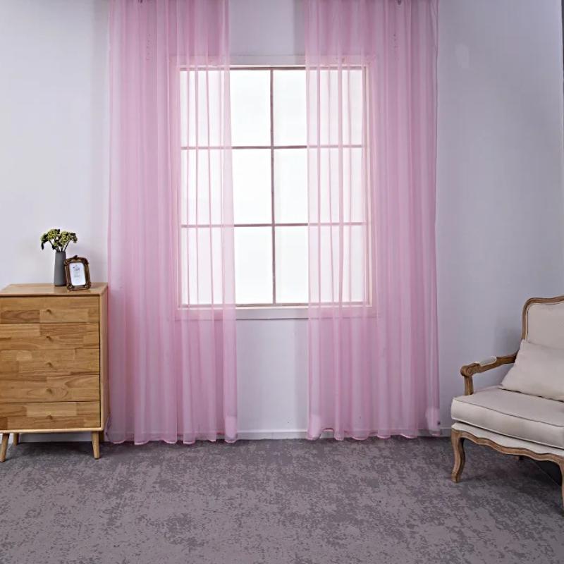 1pcs Beautiful Home Decoration Curtain Translucent Solid Color Gauze Curtains Gorgeous Hotel Living Room Decor Window Blind