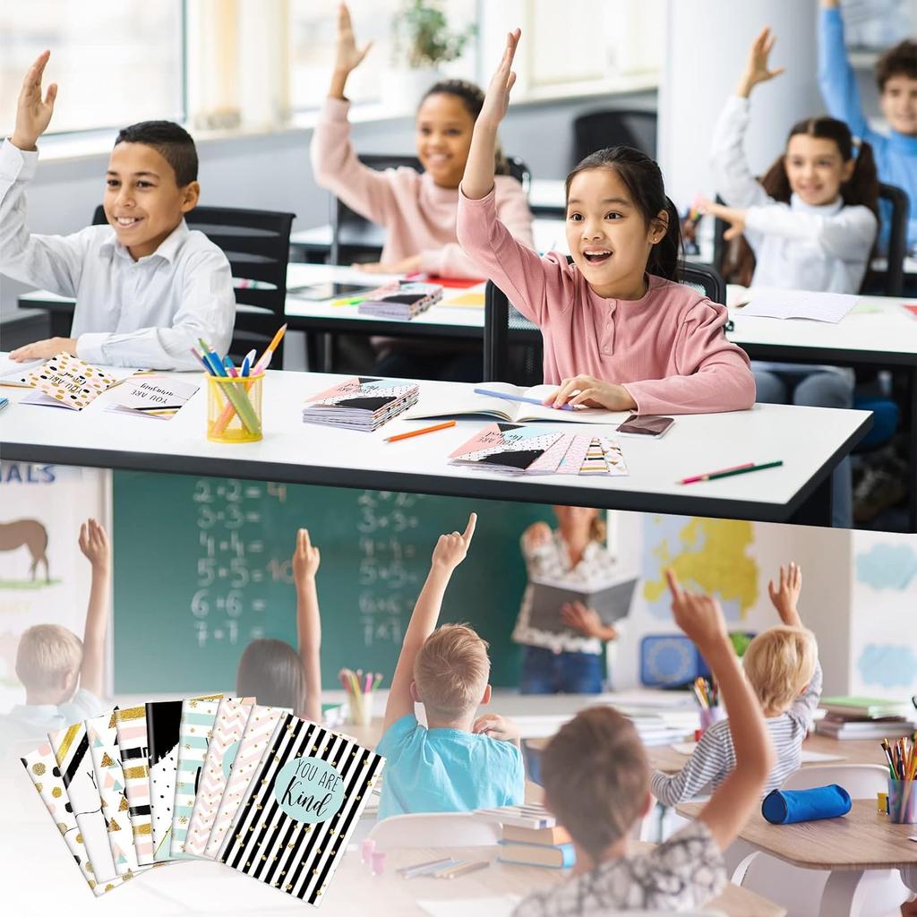 Sherr 72 Pcs Inspirational Notepads Party Favors Mini Motivational Journal Notebook Glitter Lines and Dots Inspiring Small Pocket Notepads Bulk for