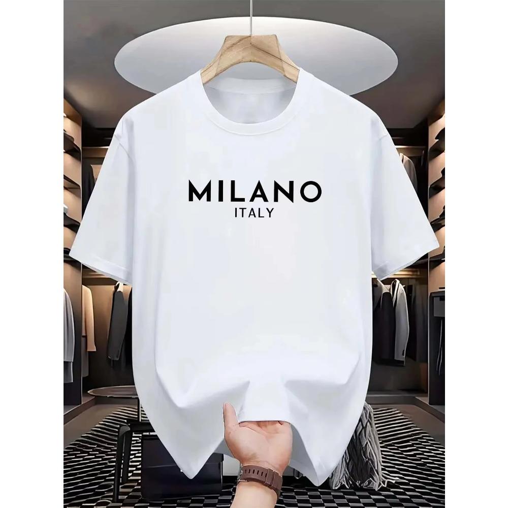 

Summer Men s 100% Pure Cotton Casual Loose and Fashionable Printed Round Neck Short Sleeved T-shirt Top M