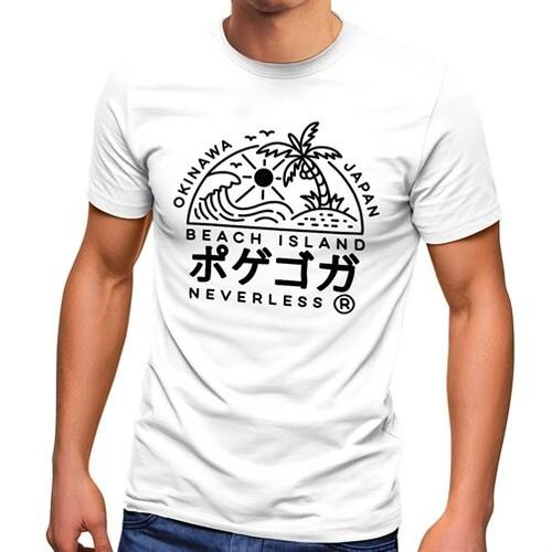 Men t Shirt Japan Okinawa Beach Island Japanese Characters Fashion S разноцветный