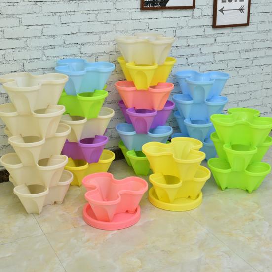 Stackable Plant Pot Creative Petal Design Multi Layers Plant Container Garden Tools