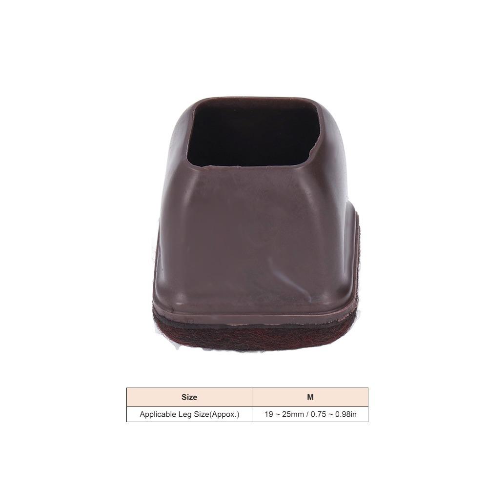 8pcs Rectangle Shape Chair Leg Covers TPE Material Brown Color Floor Protectors Anti-Scratch Protectors Indoor Furniture
