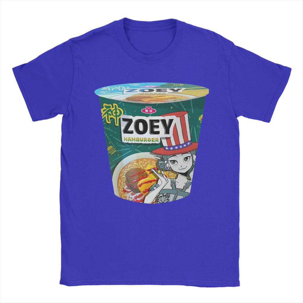 ZOEY Hamburger Ramyeon  Ramen Huntrix Men T Shirts Demon Hunters  Tees Short Sleeve O Neck T-Shirt Pure Cotton Summer Tops
