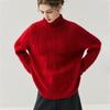 Cozy Oversized Jacquard Cashmere Sweater for Autumn & Winter