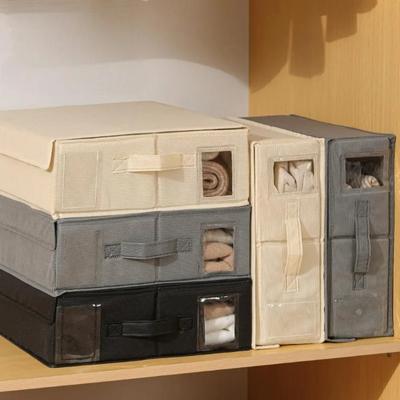 Bedding Sheet Storage Box Foldable Dustproof Stackable Space Saving Closet for Travel Bedding Quilts Towels Clothing Organizer