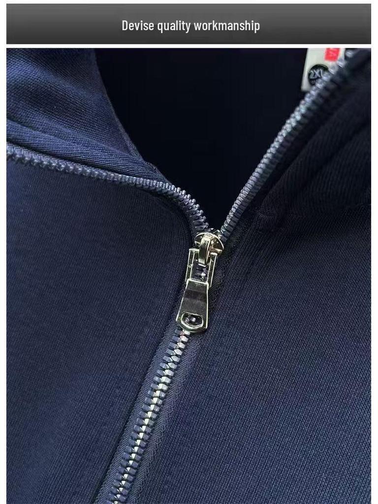 Herren-Sweatshirt mit halbem Reißverschluss für Herbst/Winter: Stehkragen, lange Ärmel, vielseitiges Freizeit-T-Shirt mit Stickerei.