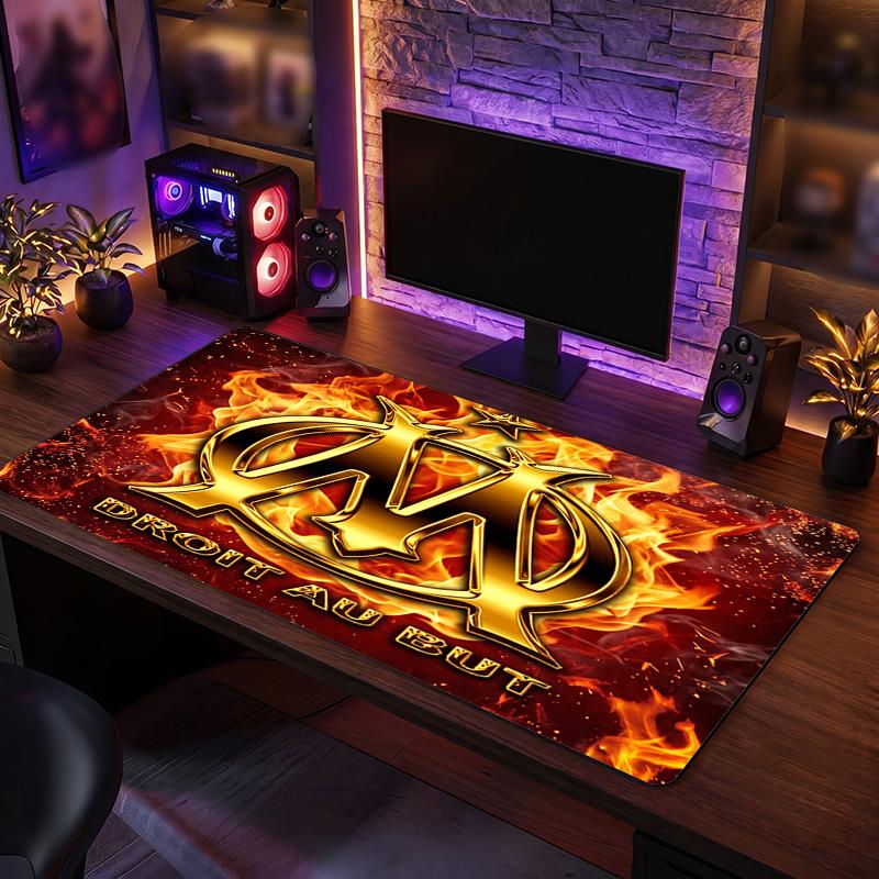 Olympique Lyonnais FC Theme Pattern Mouse Pad, Soccer Logo Design XXL Gaming Desk Mat Non-Slip Computer Mouse Pad