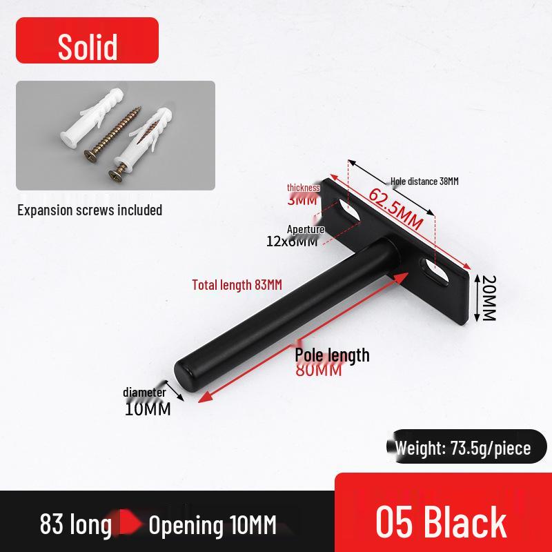 Invisible T-Shaped Shelf Brackets for Concealed Wall-Mounted Bookshelf Support
