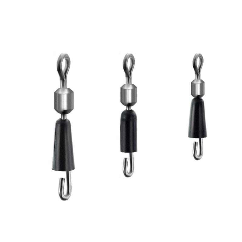 20Pcs Feeder Swivels Professional Fast Change Snaps Swivels Fishing Tackle Fast Link Connector Fishing Essential