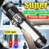 5000MAH Powerful dual light source flashlight built-in 18650 battery rechargeable Type-c flashlight fishing hunting flashlight