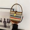 Good quality new splicing straw woven bag women's fashion shoulder crossbody woven bag