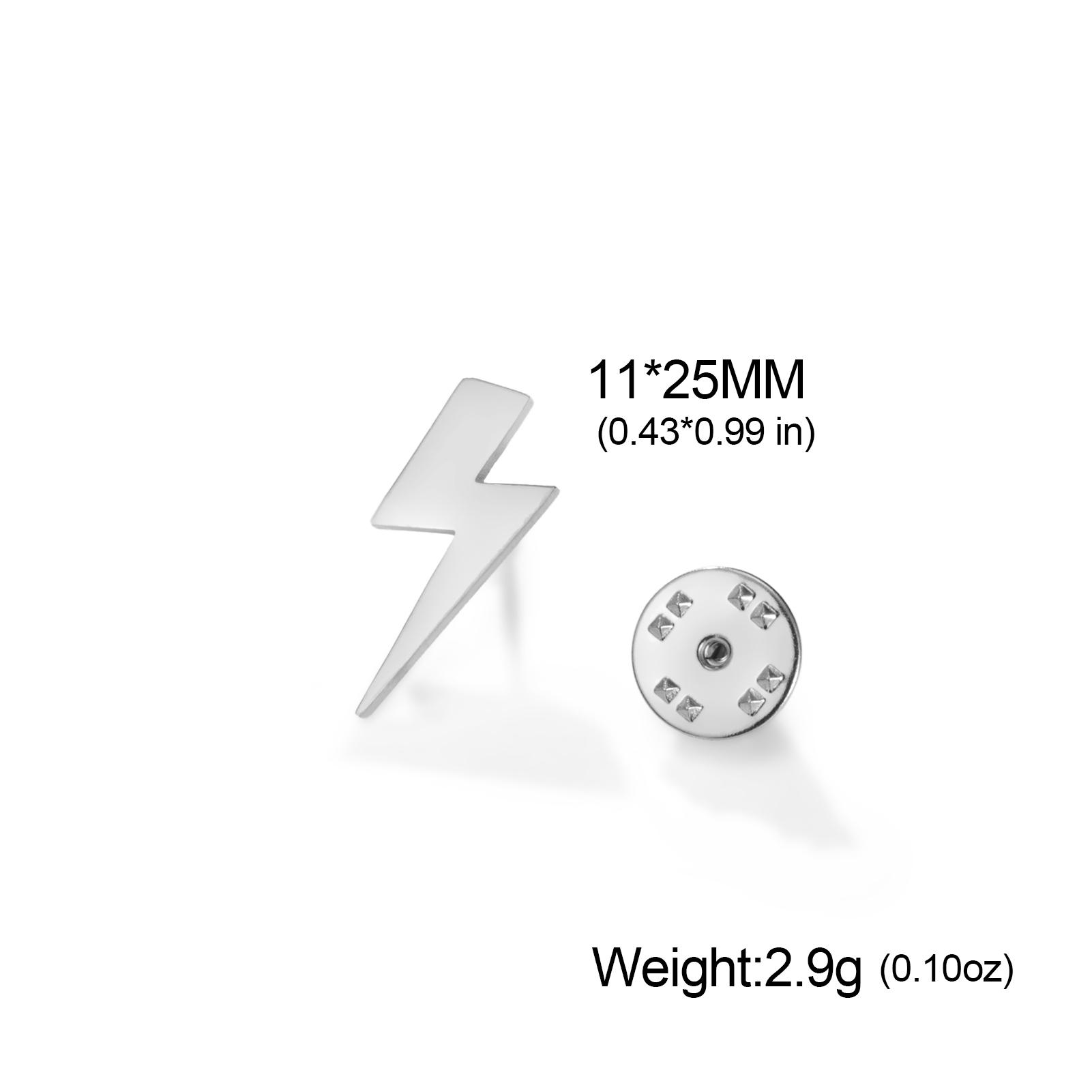 

Teamer Lightning Brooch Stainless Steel For Women Man Fashion Suit Accessory Daily Wear Simple Style Party Jewelry Gift 2026 New