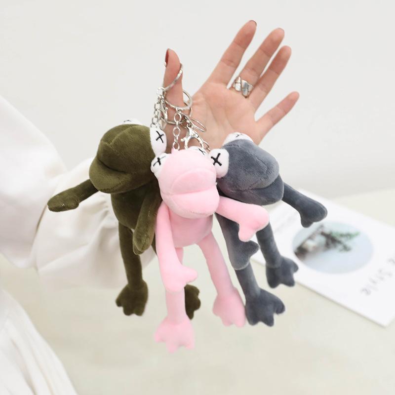 20Cm New Cartoon Plush Long Leg Frog Plush Pendant Green Frog Bag Doll Accessories Clothing Hanging Doll Birthday Gift