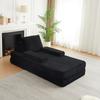 211 Cm Long Corduroy Sofa, Combination of Sofa and Bed, Versatile Options with Two Triangular Backrests, Two Cushions, Two Removable Armrest Modules
