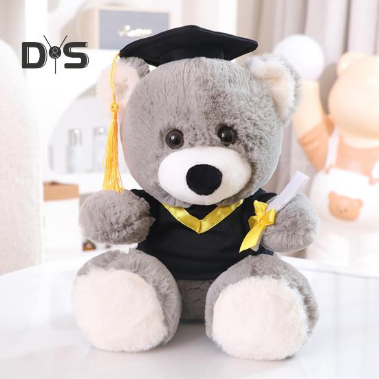 Graduation Owl Bear Doll Cute Plush Class of 2025 Gift for Her Him Personalized School Stuffed Animal Mini Doctoral Hat Design Graduation Decorations