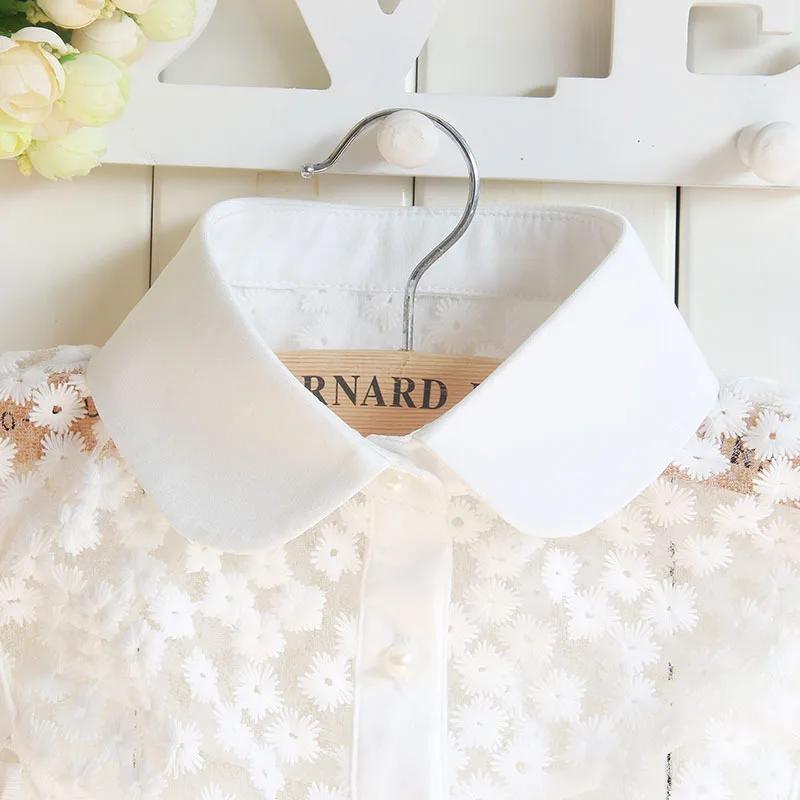 Lace Flower Embroidery Fake Collar for Women Shirt Detachable Collar Lapel Blouse Top Women Clothes Sweater Decor