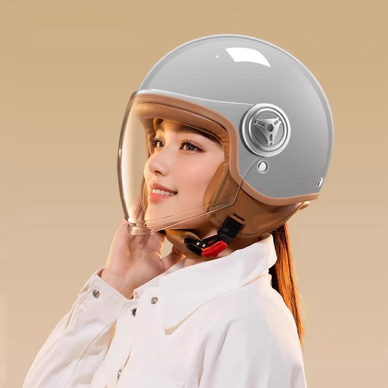 

мотоциклетный шлем для мужчин женщин полушлем с козырьком и защитой ушей, осенне-зимний шлем для электровелосипеда серый