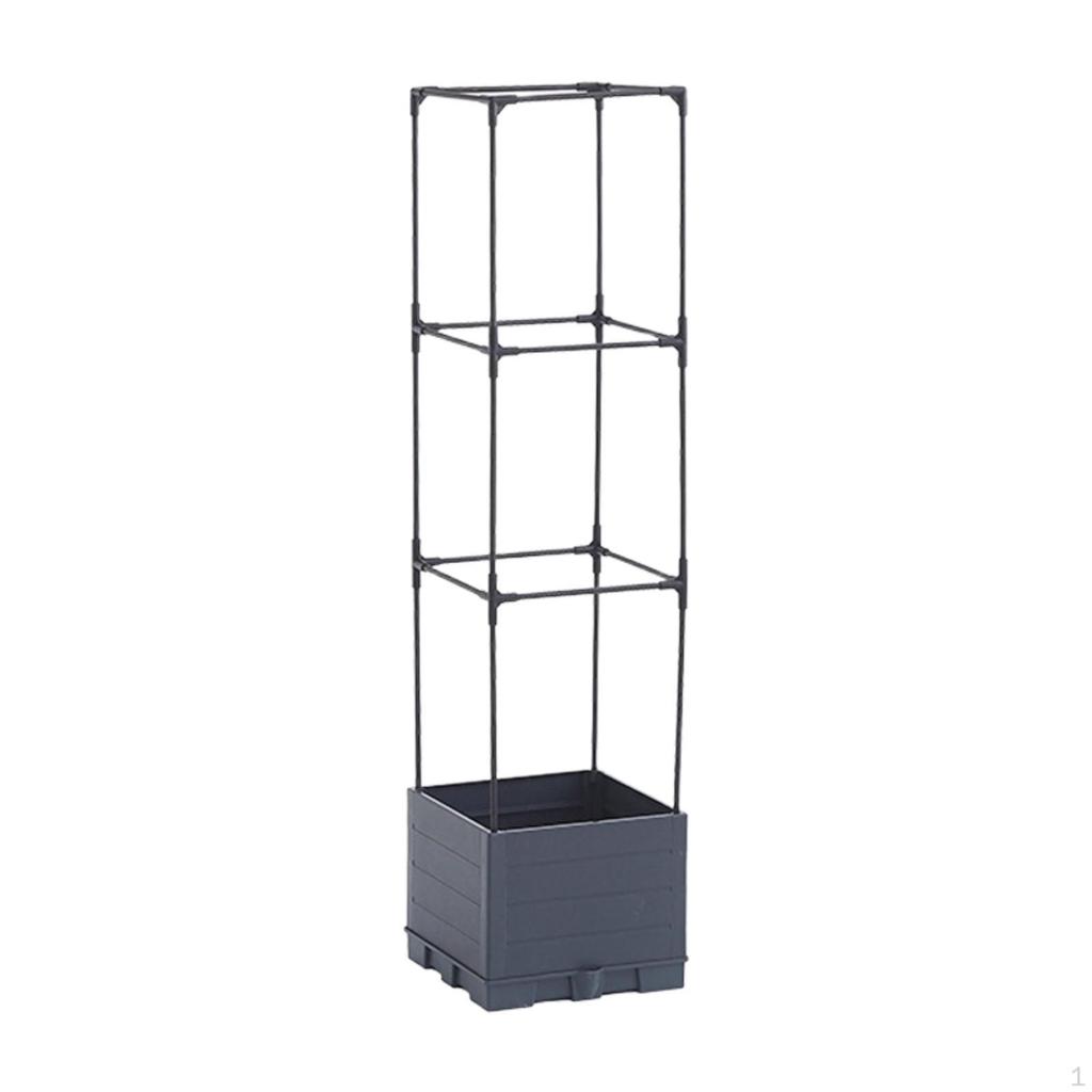 Planter Box with Trellis Plant Pot Minimalist Practical Raised Garden Bed Tomato Cage for Climbing